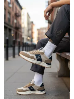 Adidasi barbati casual, bej A2571